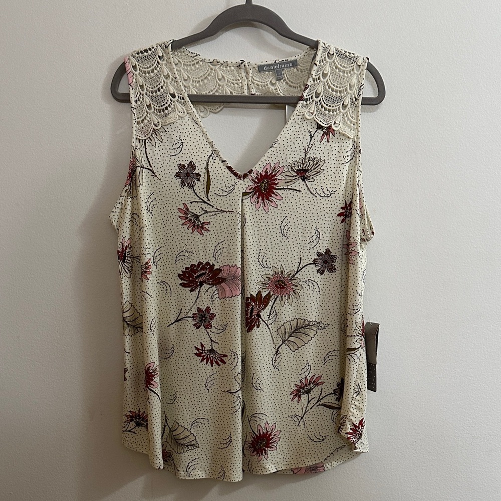 Daniel Rainn Fantine Crochet Cream Floral Knit Top